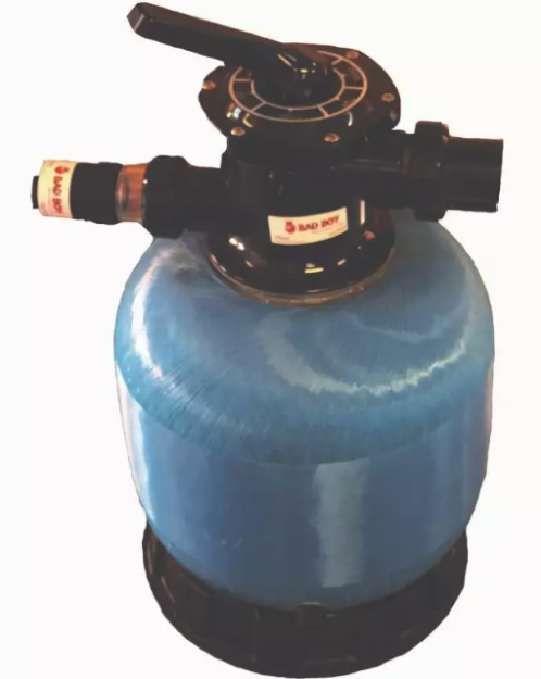 Picture of Bad Boy Fiberglass Sand Filter 525 (Valve included). Suits pools 56,000 LTR, connections 40mm, max flow 190 LPM. Requires 85kG of sand inside